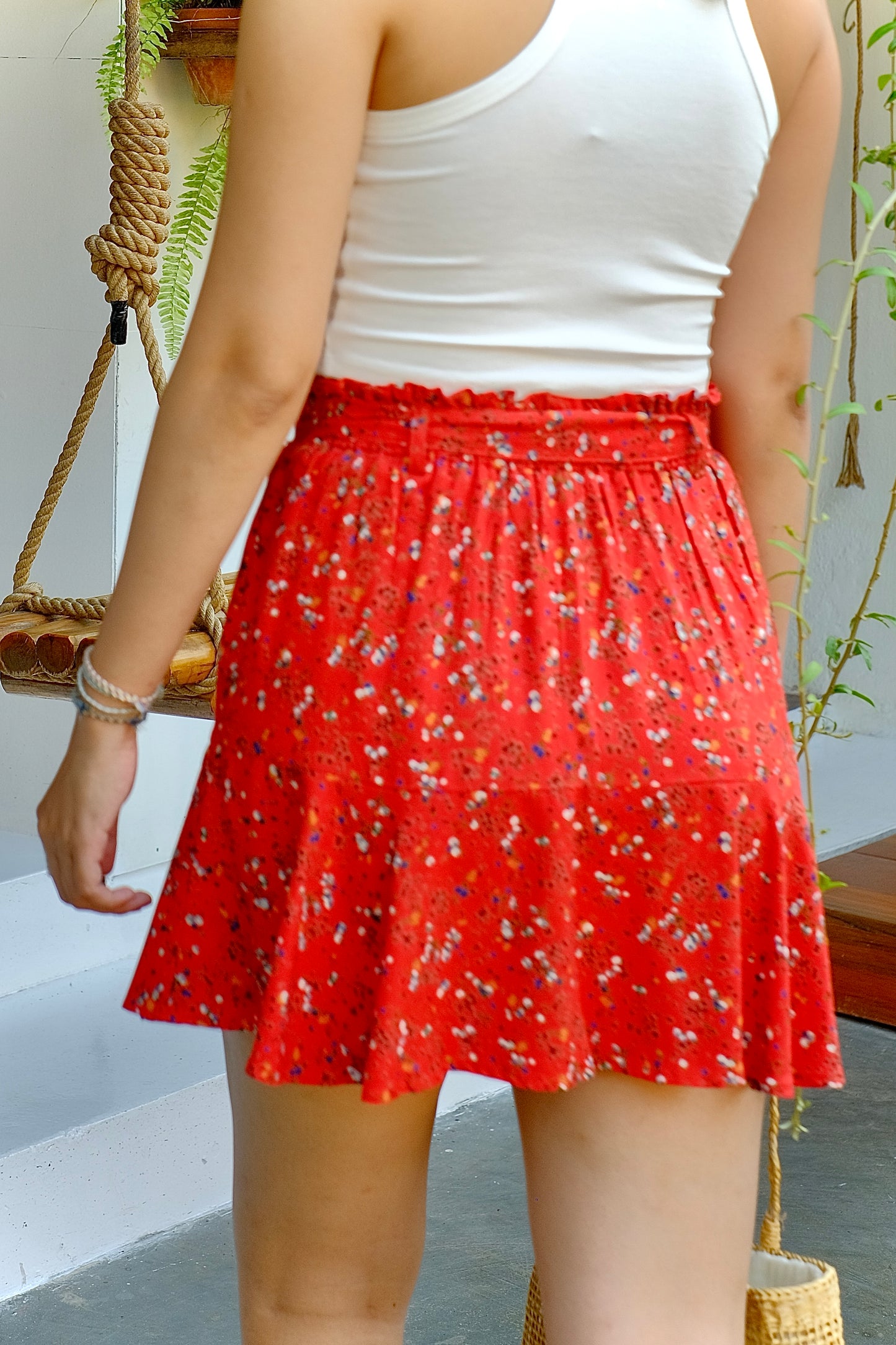 A red mini skirt.