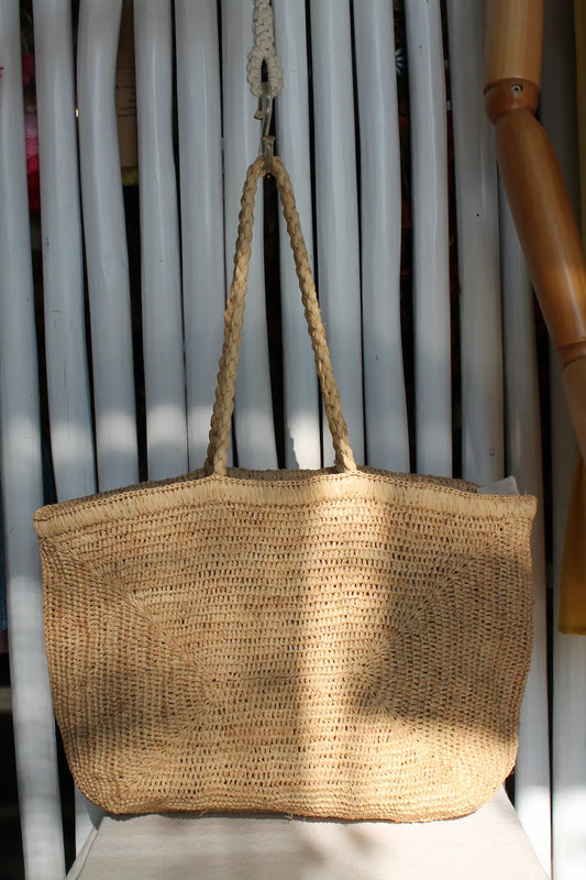 Large Brown Woven Tote.