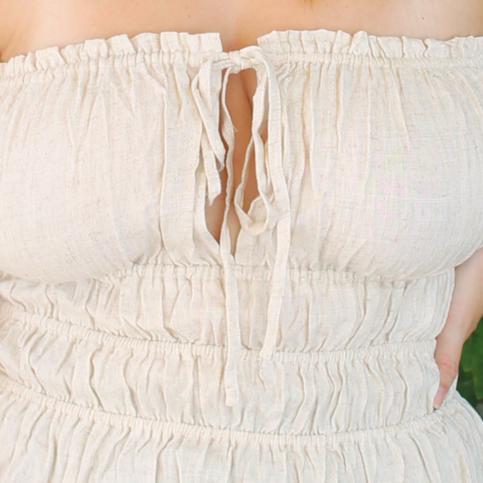 White linen top & black linen pants