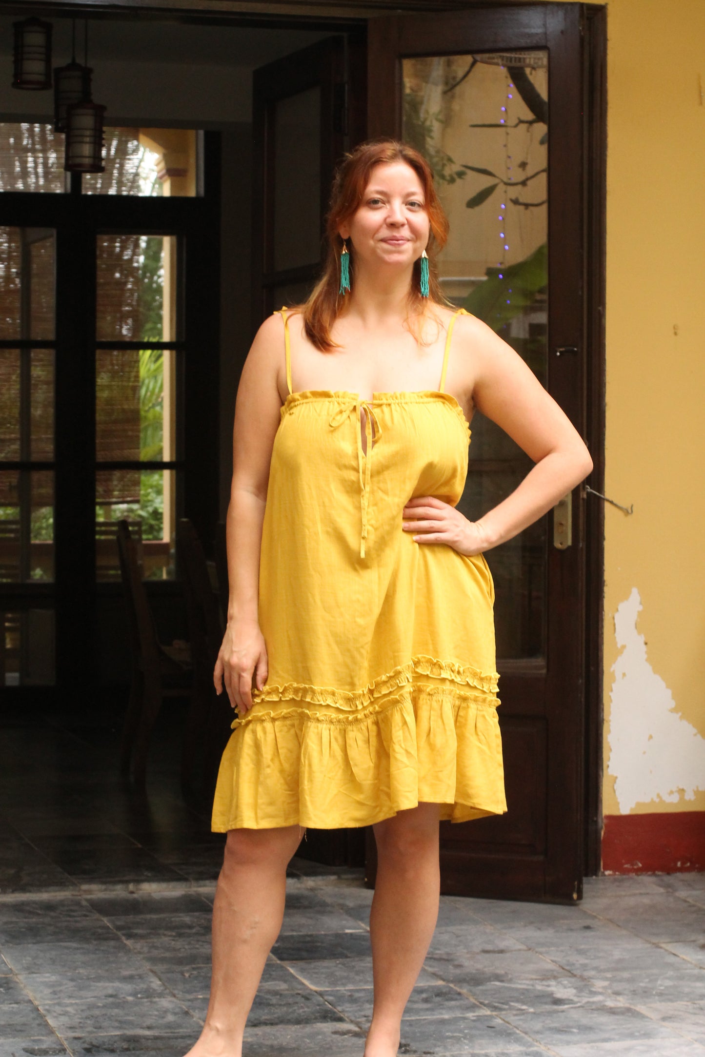 vietnam local clothing brand mui the label Linen Shoulder Tie Dress