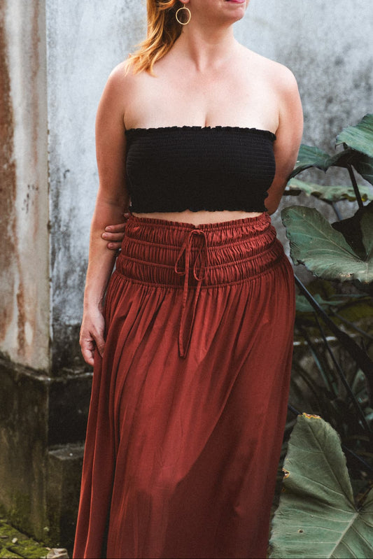 Cognac Maxi Skirt
