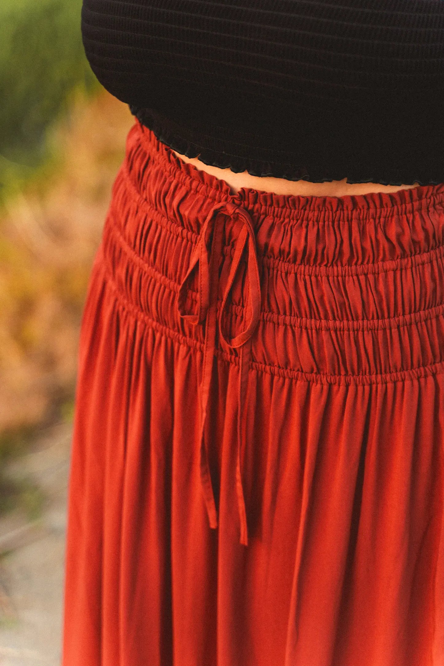 Cognac Maxi Skirt