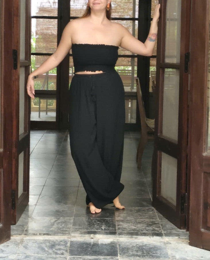 vietnam clothing brand Tassel Belt Loose Leg Pants