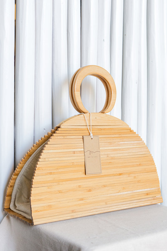 Boho styled bamboo bag