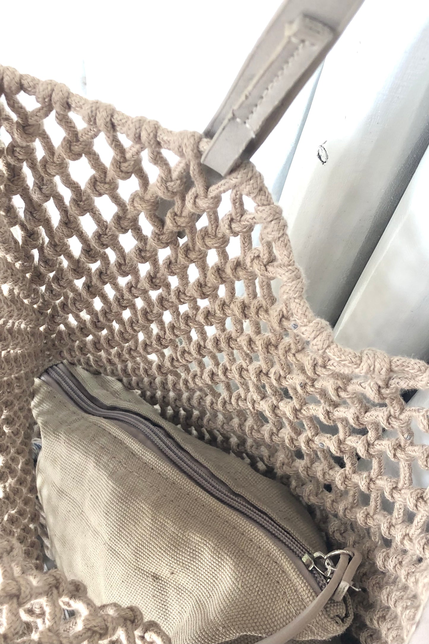 boho style Macrame Mesh Tote Bag