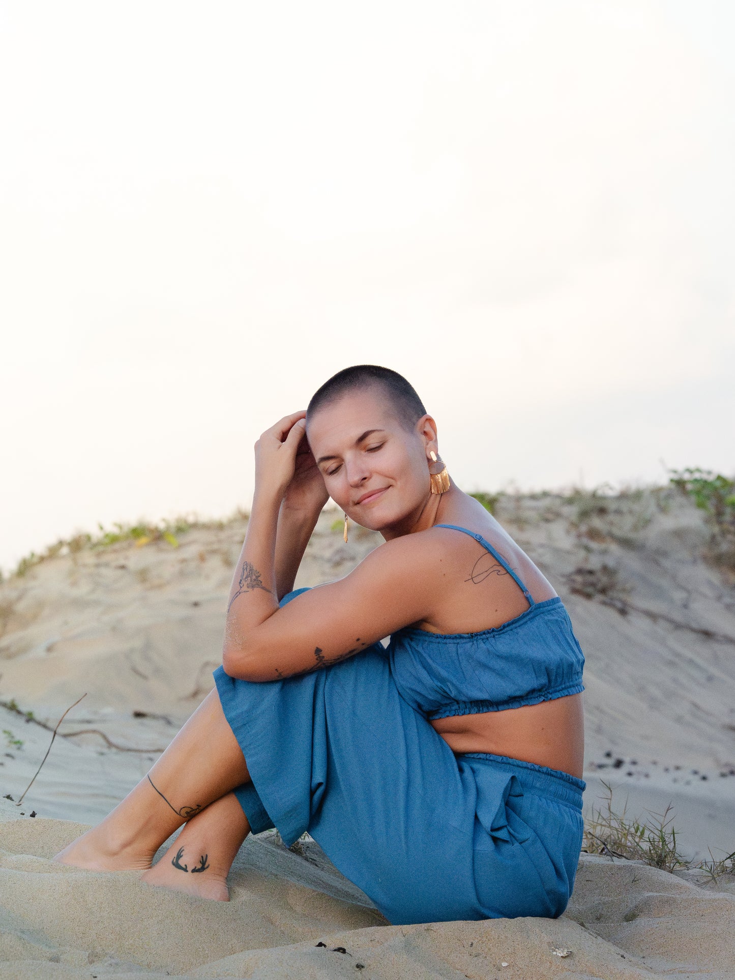 18K Gold Plated Oval Fringe Earrings