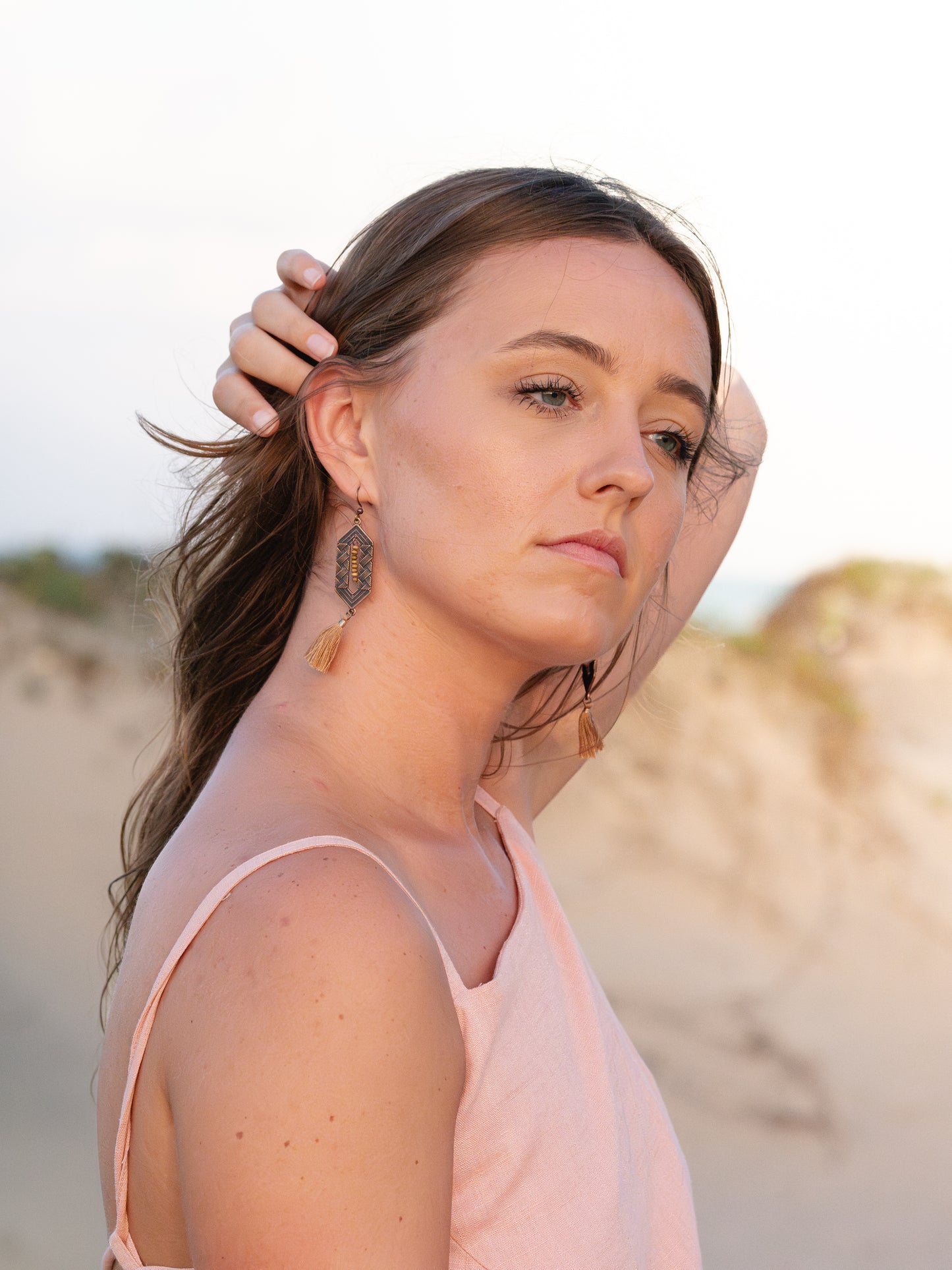 Boho Fringe & Metal Earrings