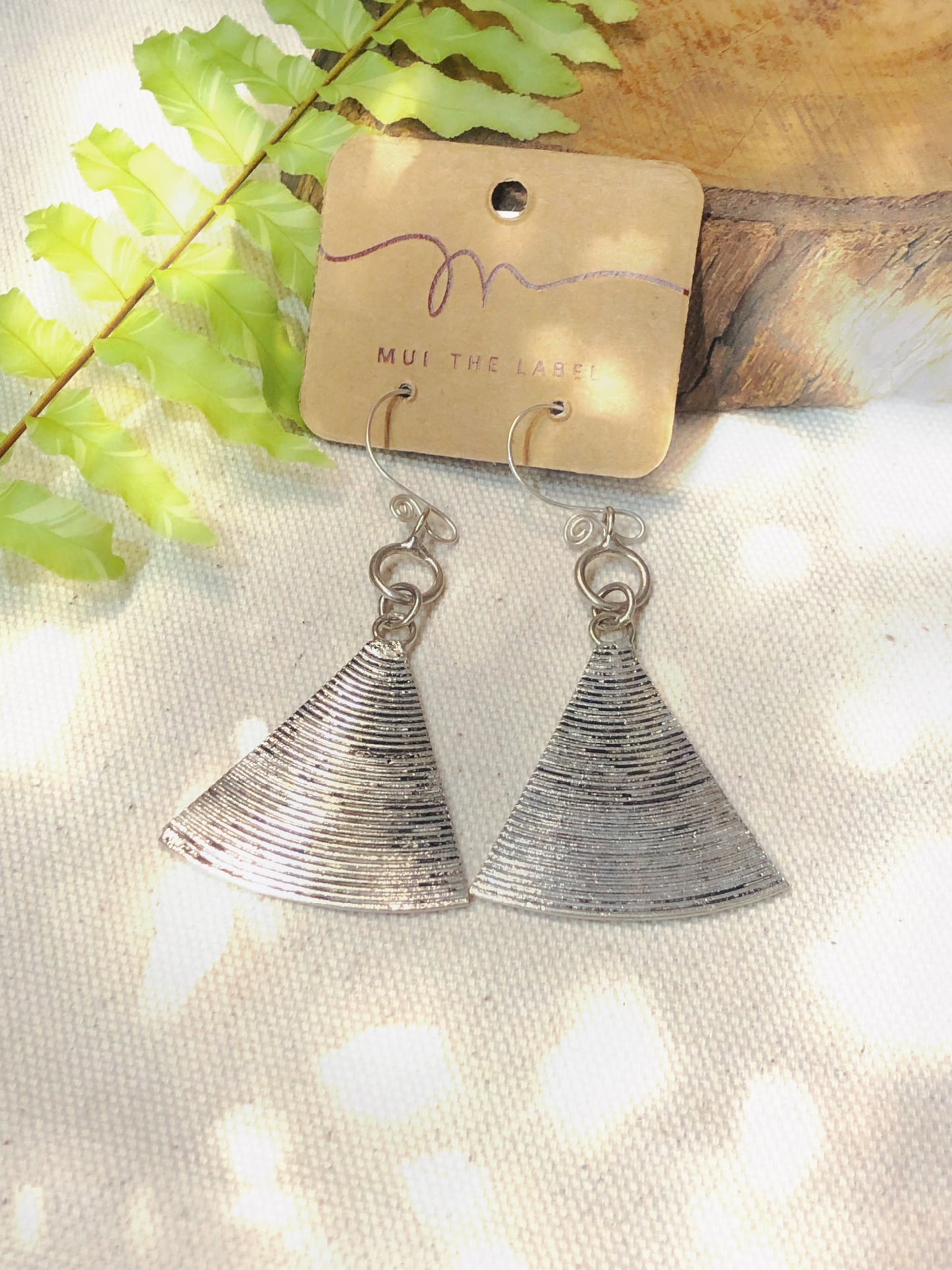 boho style silver triangle earrings