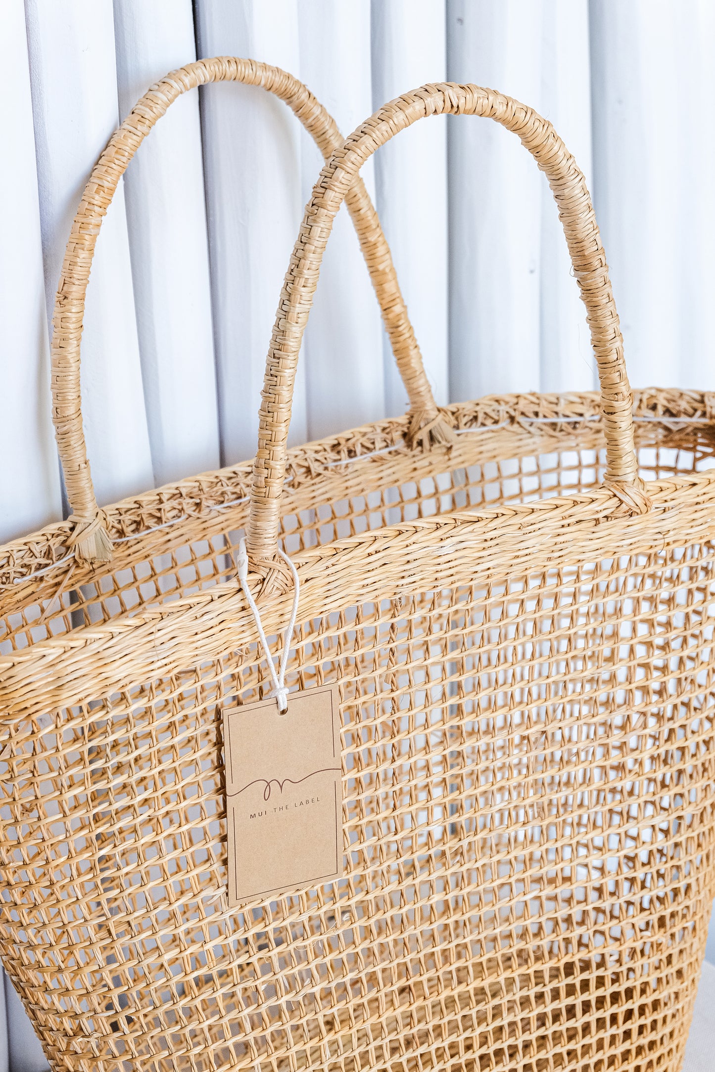 boho style straw mesh handbag