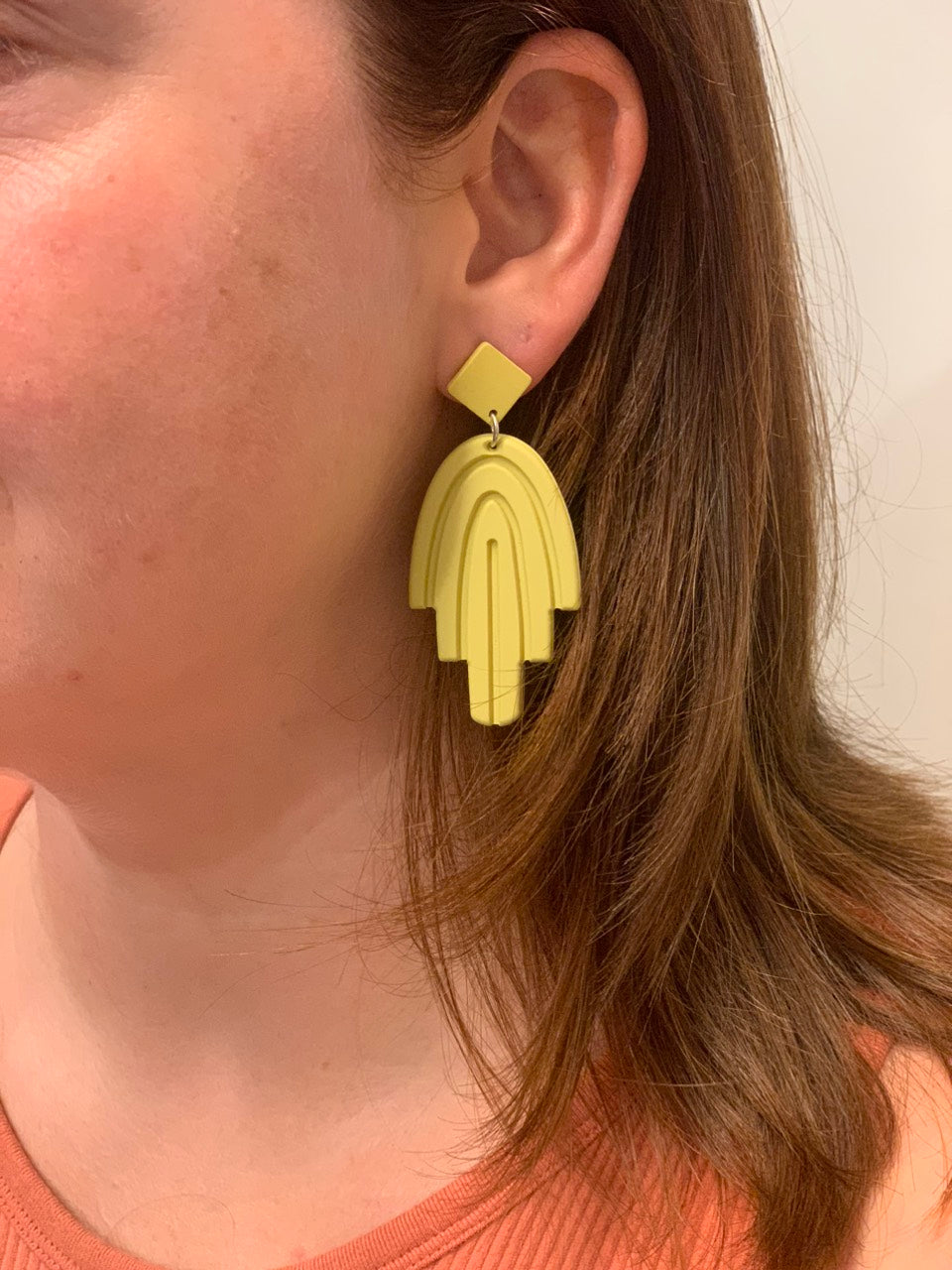boho style yellow acrylic earrings