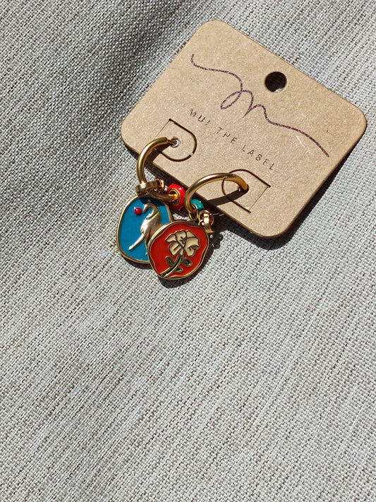 Flower & Horse Earrings