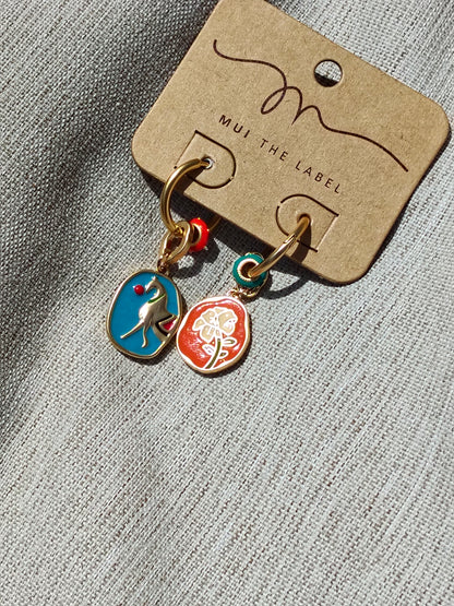 Flower & Horse Earrings