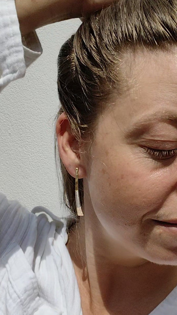 Wire Wrapped Gold & Silver Earrings