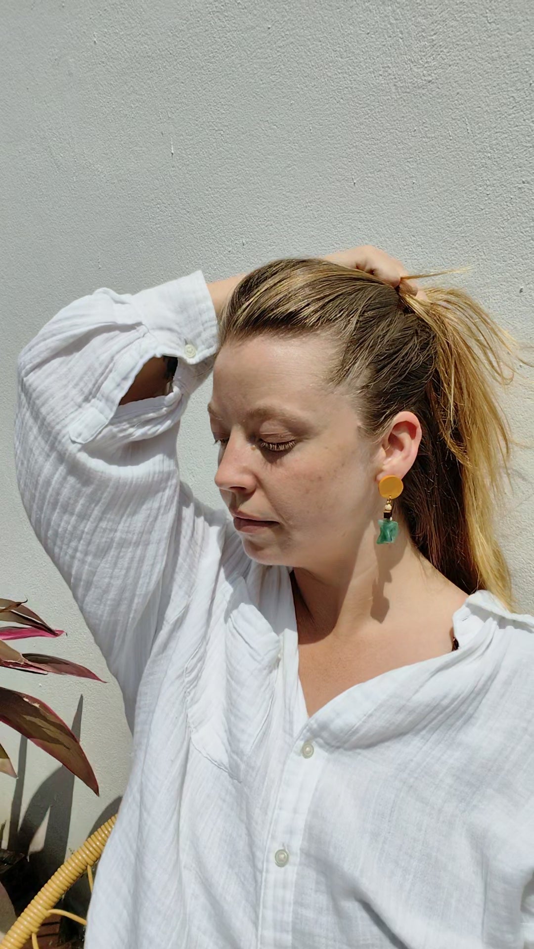 Wooden Triple Layer Earrings