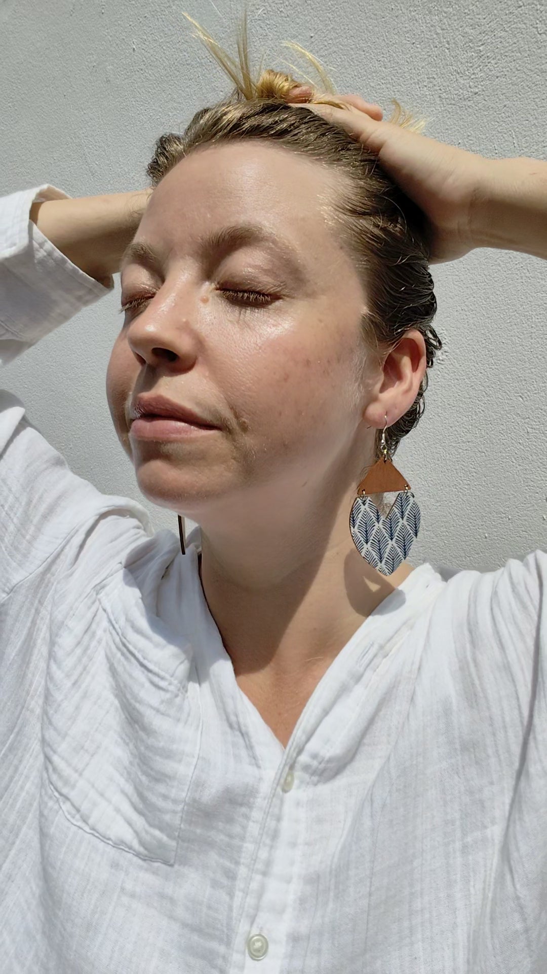 Wooden Heart Drop Earrings