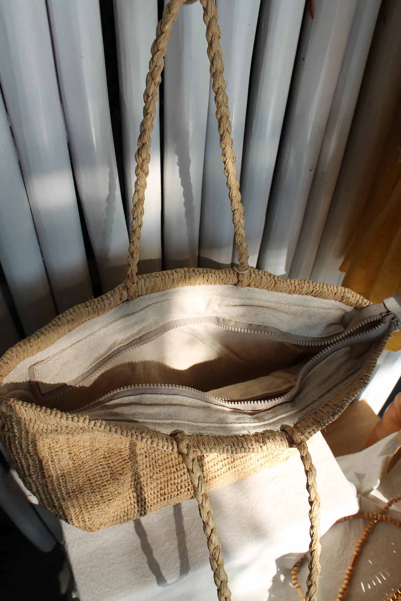 Large Brown Woven Tote.