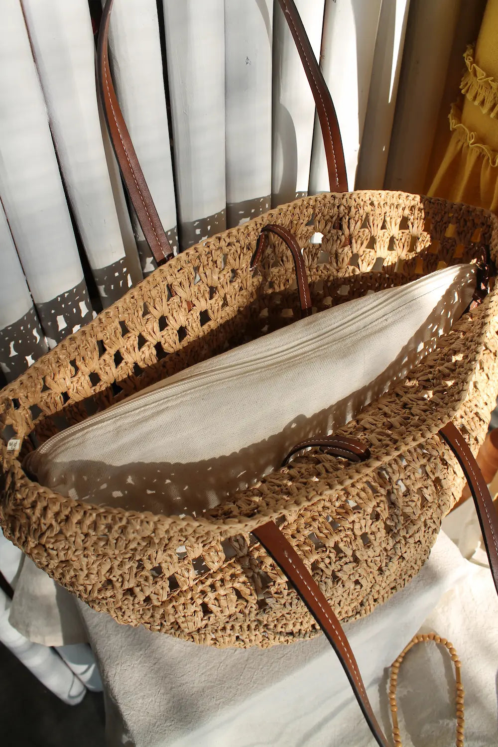A woven bag.