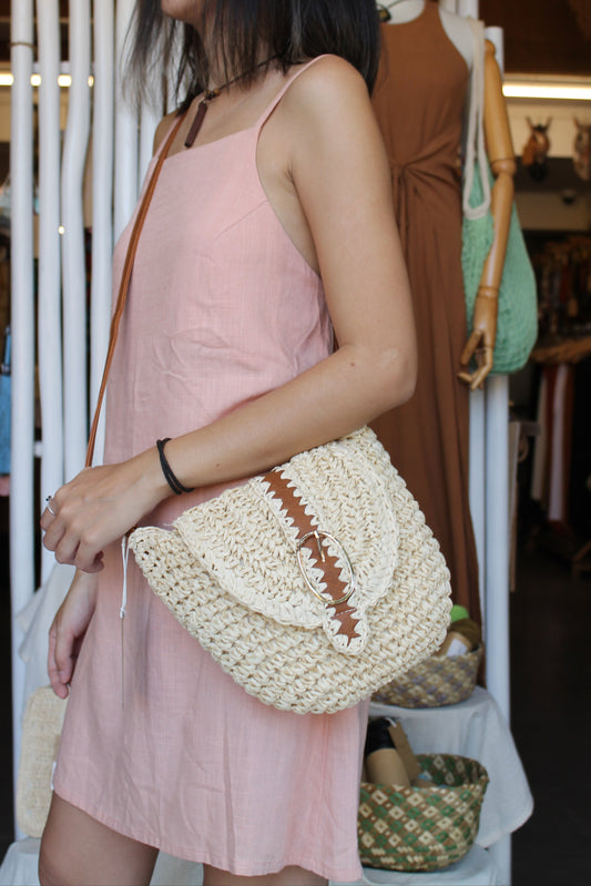 Front Flap Crossbody Bag with Buckle Detail