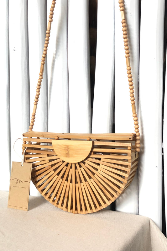 Medium Half Moon Bamboo Crossbody Bag