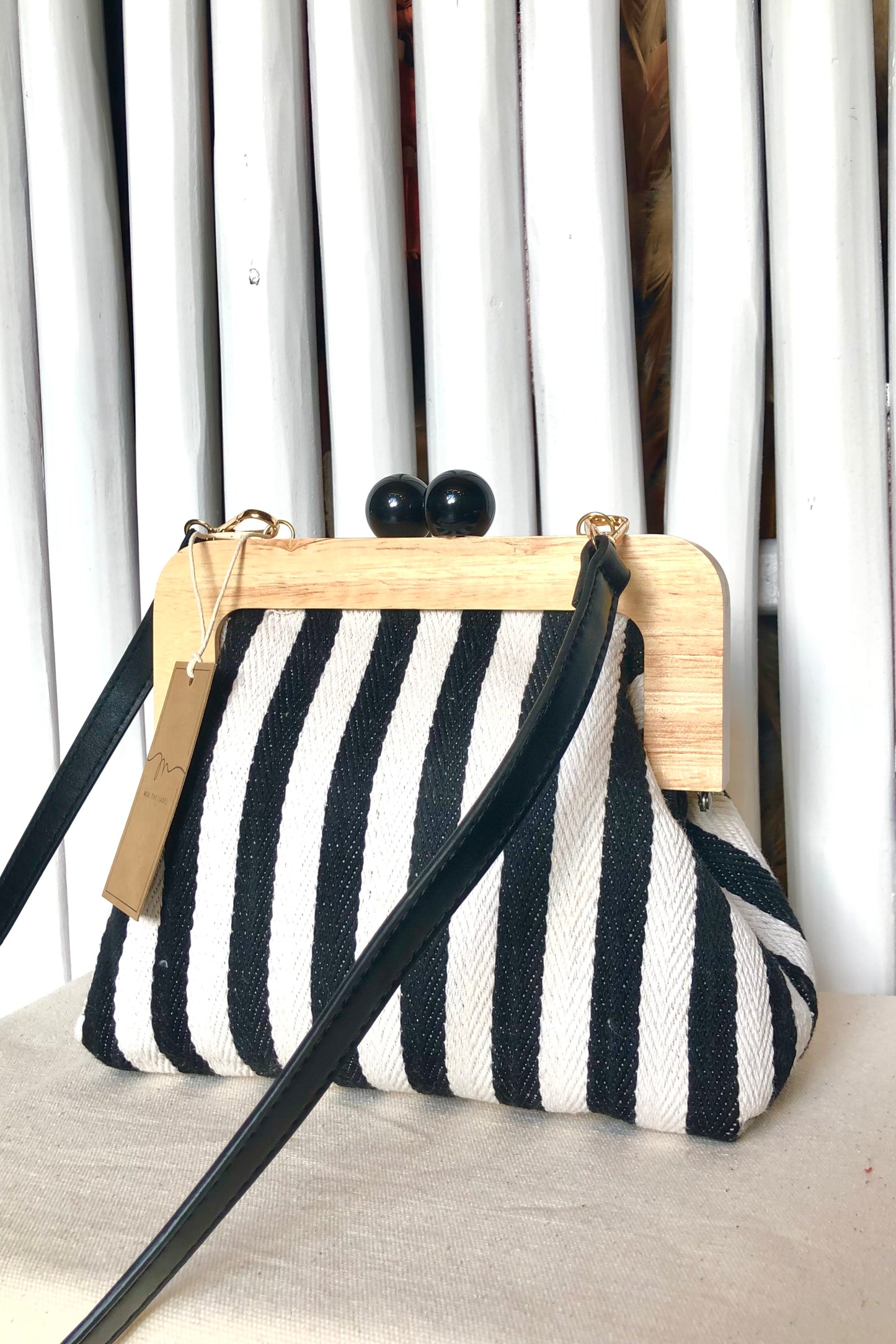 Striped Crossbody Bag