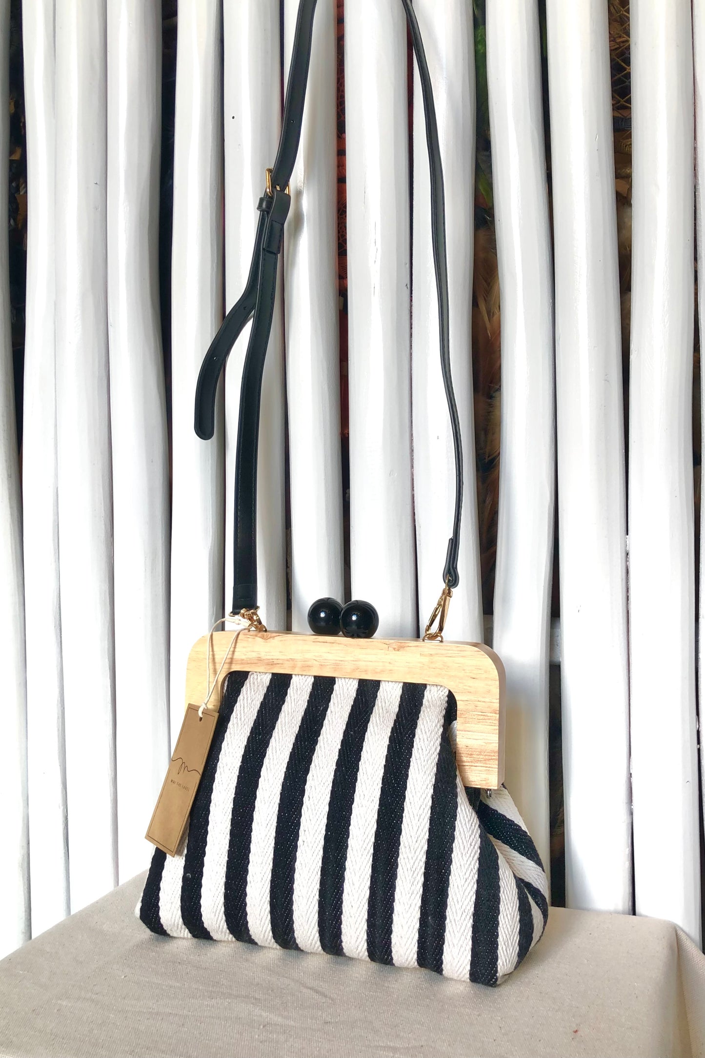 Striped Crossbody Bag