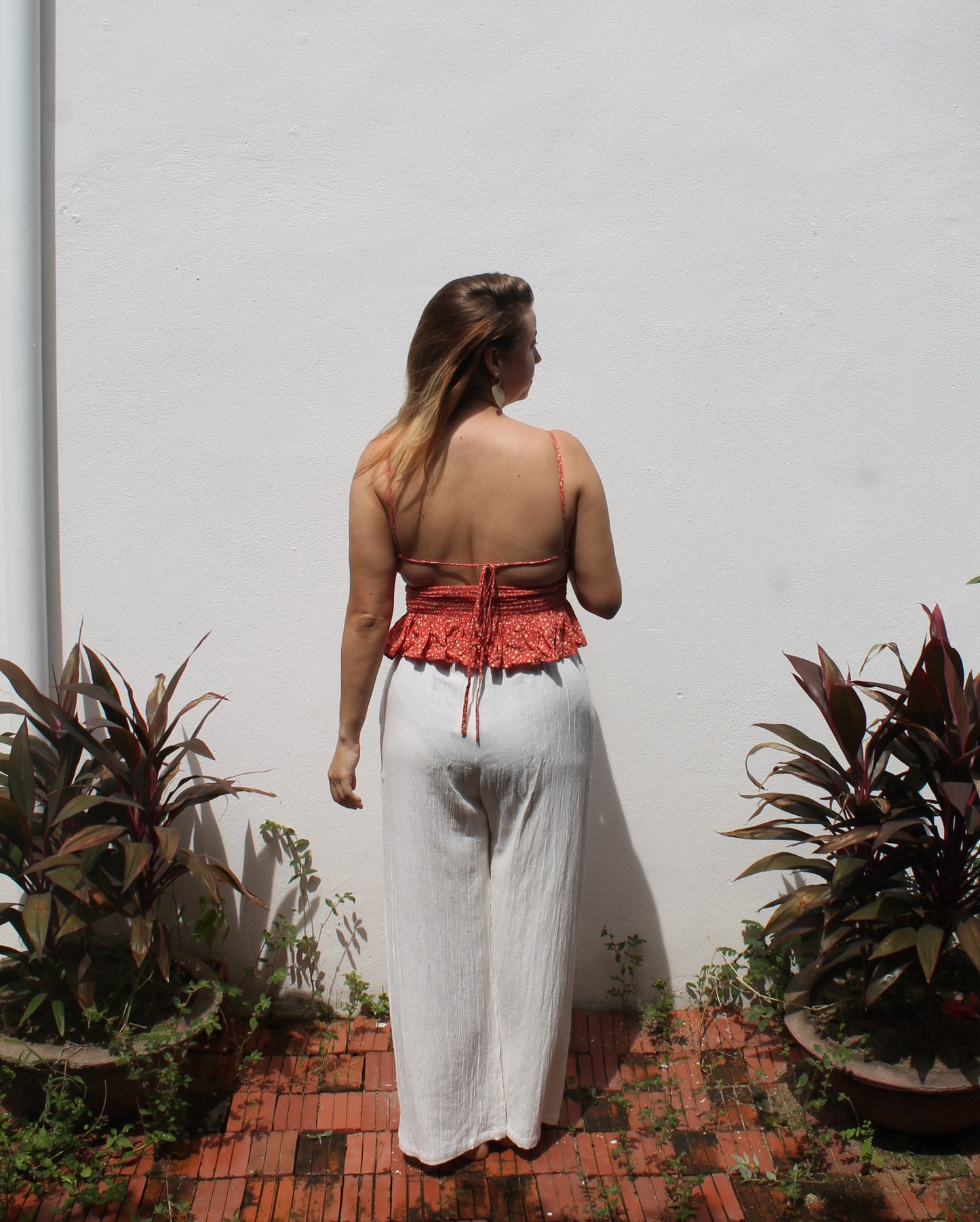 Peach Open-Back Top