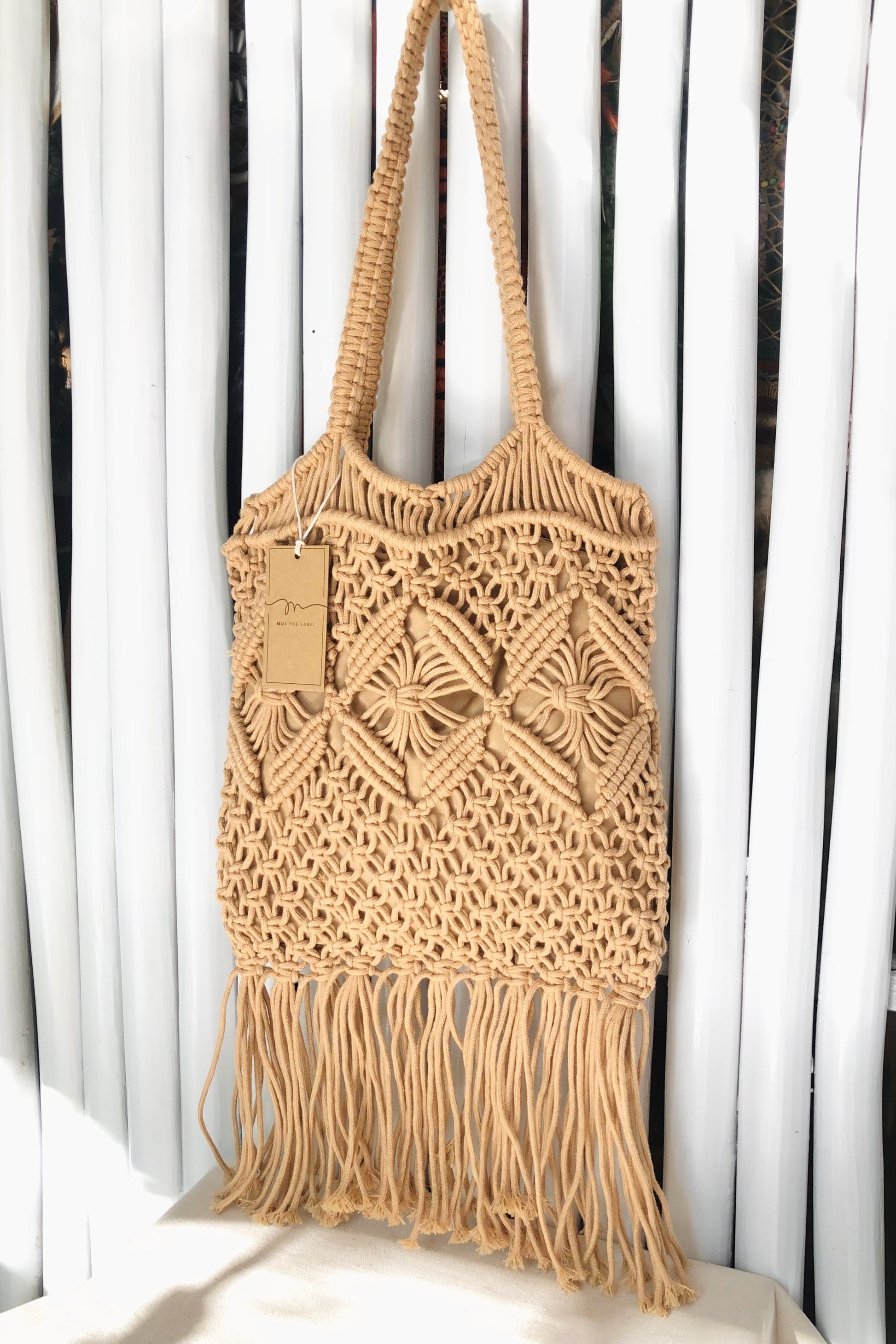 boho style Macrame Fringe Shoulder Bag