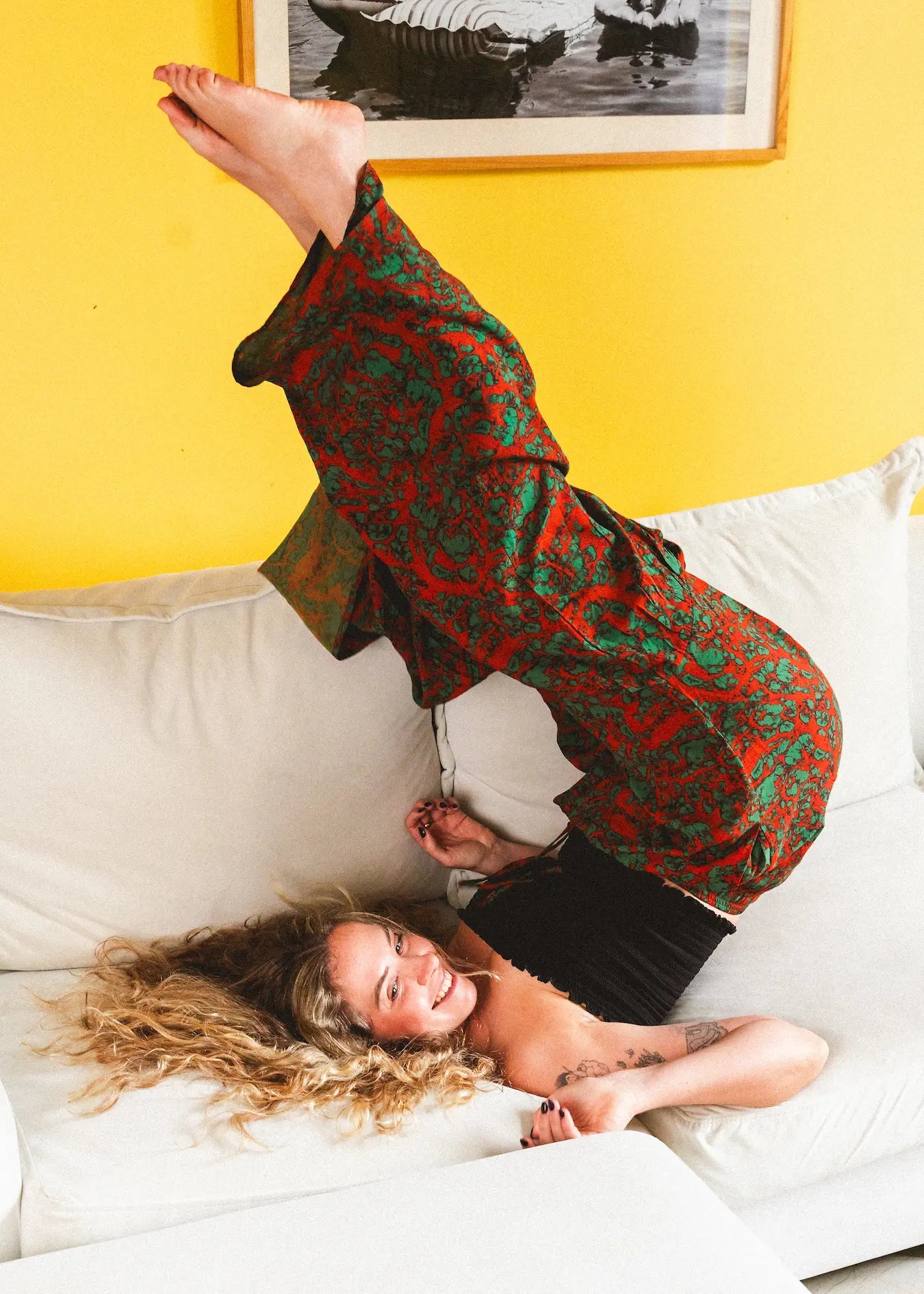 Ruffle Leg Printed Pants