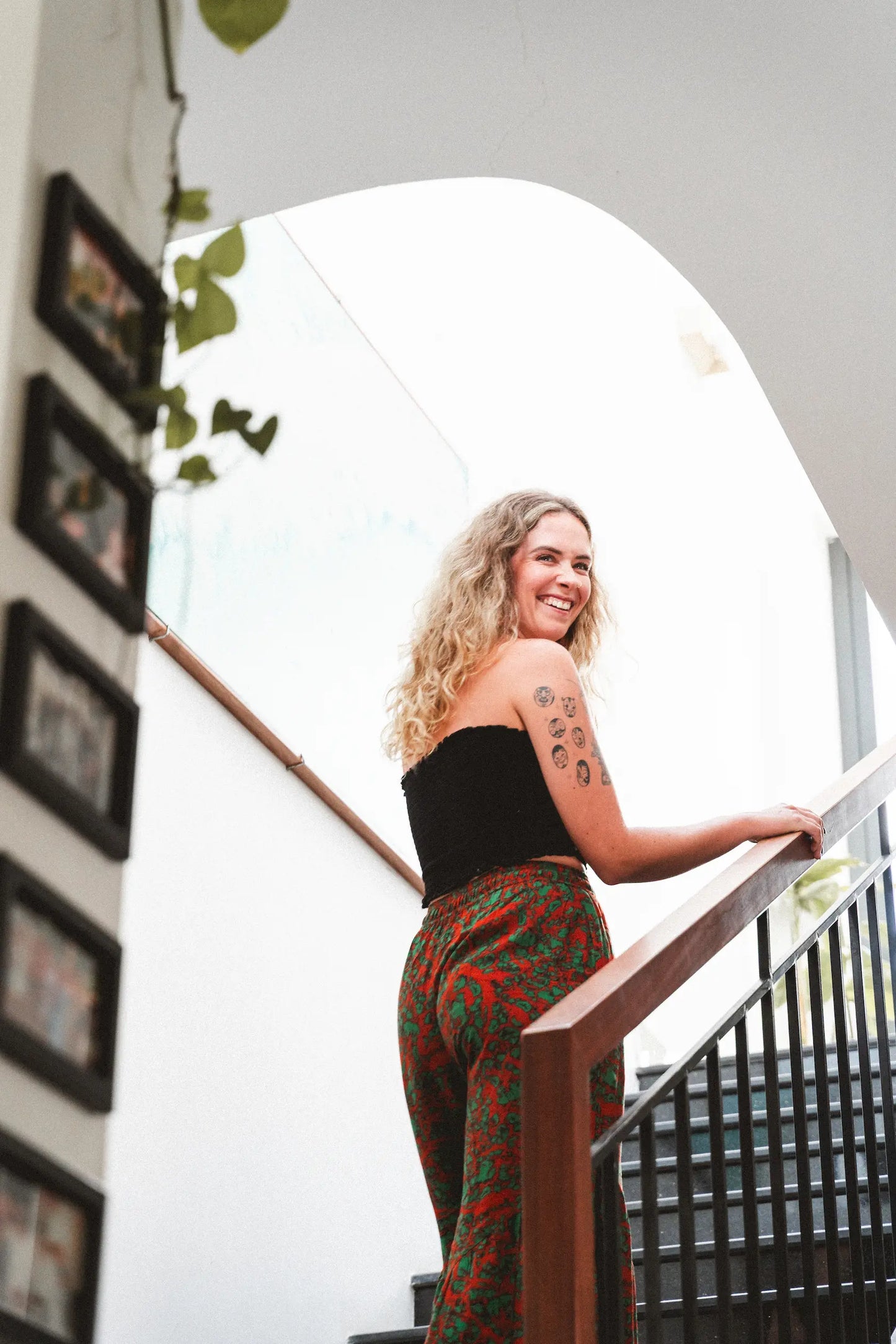 Ruffle Leg Printed Pants