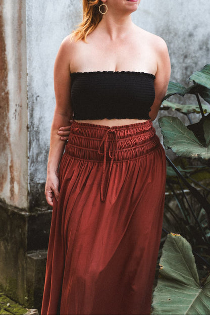 Cognac Maxi Skirt