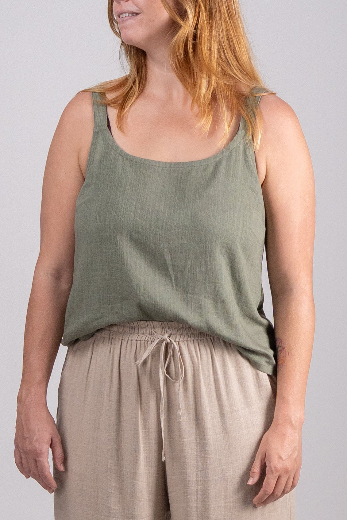 Button Back Linen Top