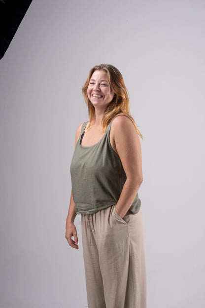 Button Back Linen Top