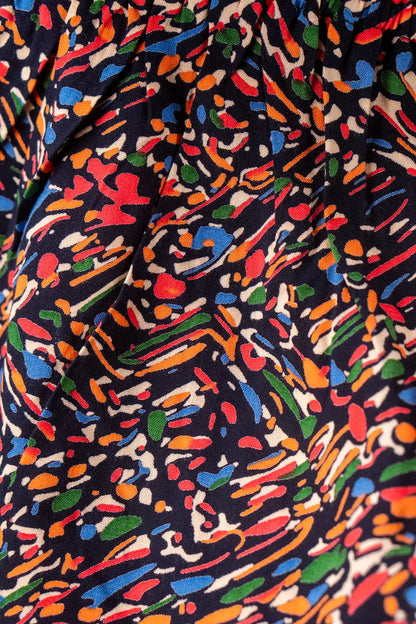Close-up of colorful abstract patterned fabric