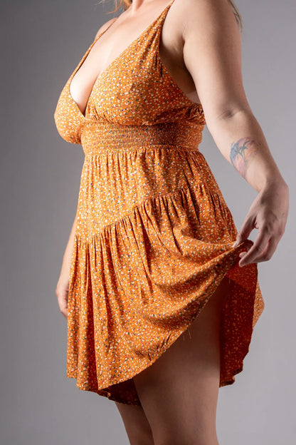 Tan Printed Playsuit