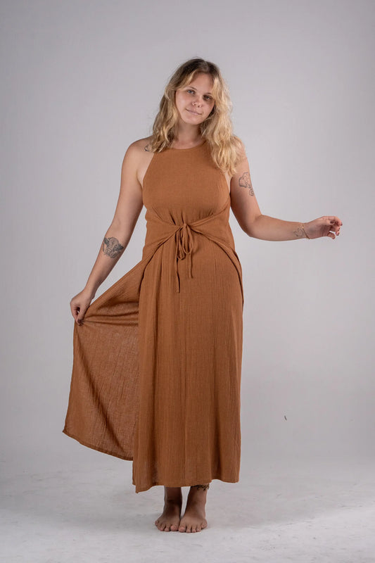 Adjustable Linen Maxi Dress