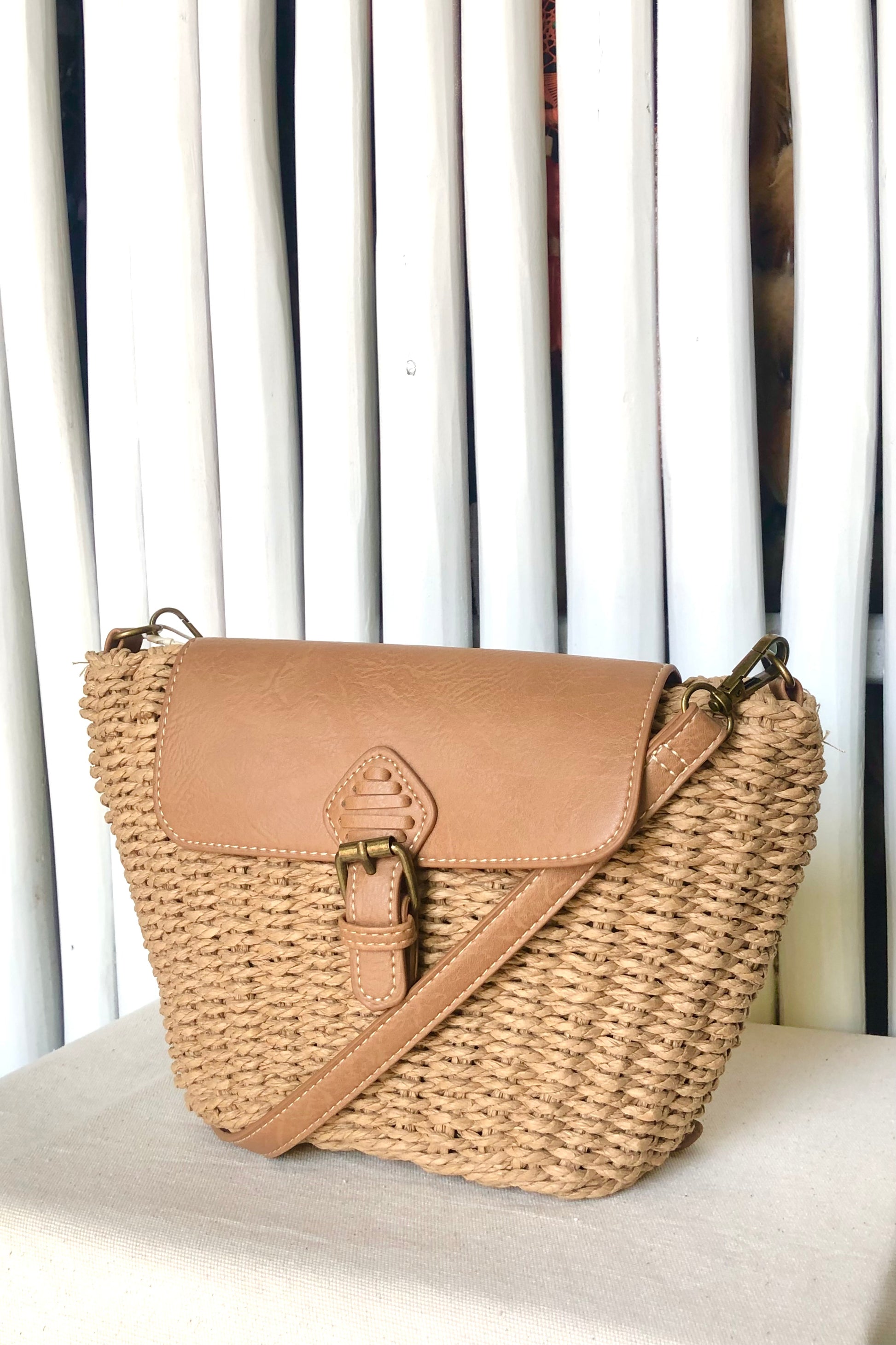 boho style Leather Front Flap Crossbody Bag