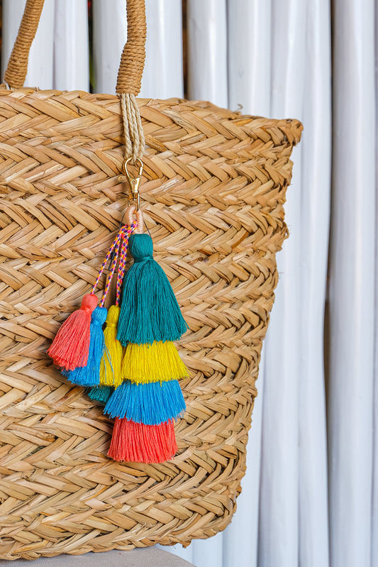 Colorful tassel keychain. 